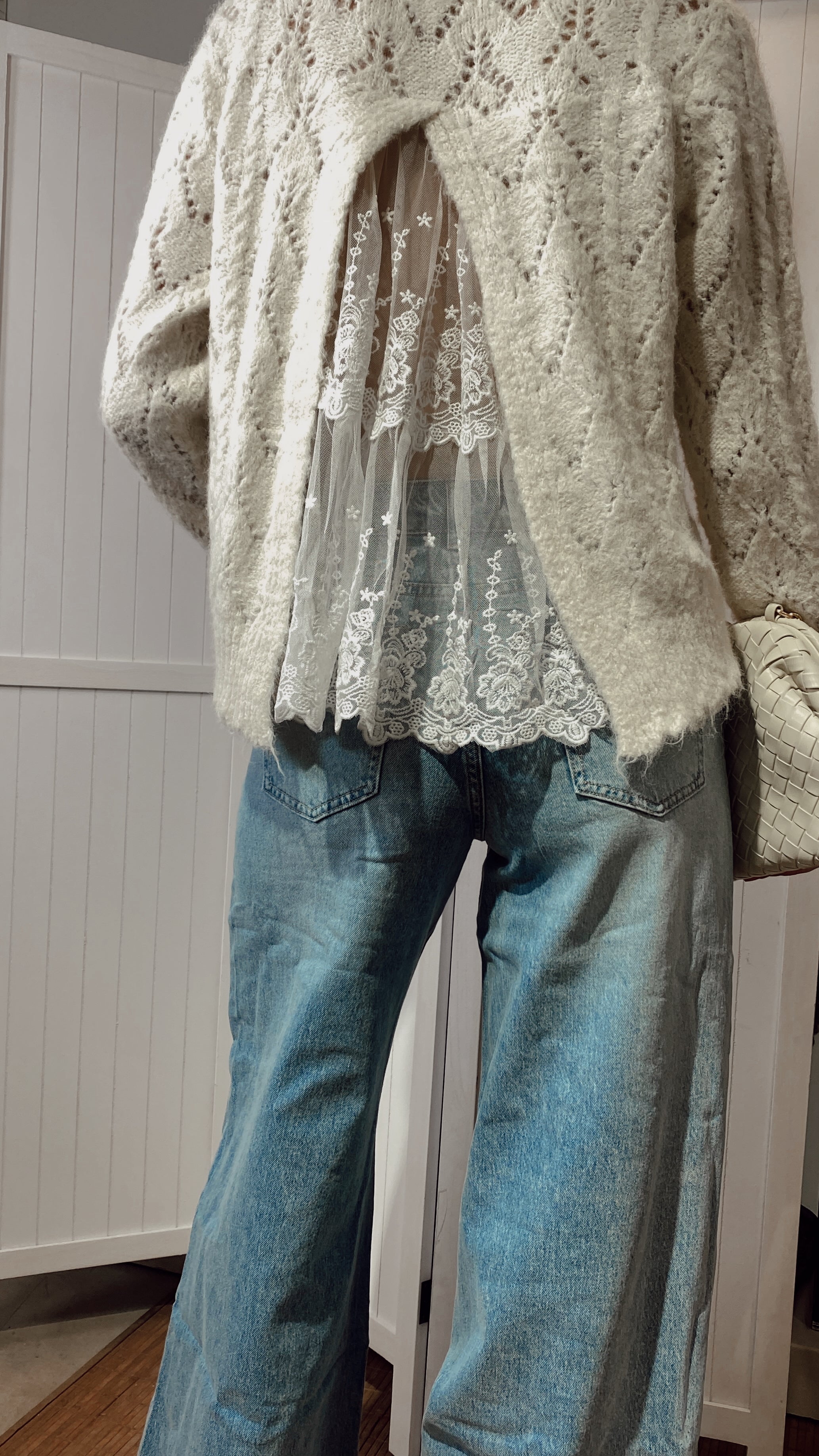 Jersey de punto y blonda Catherine