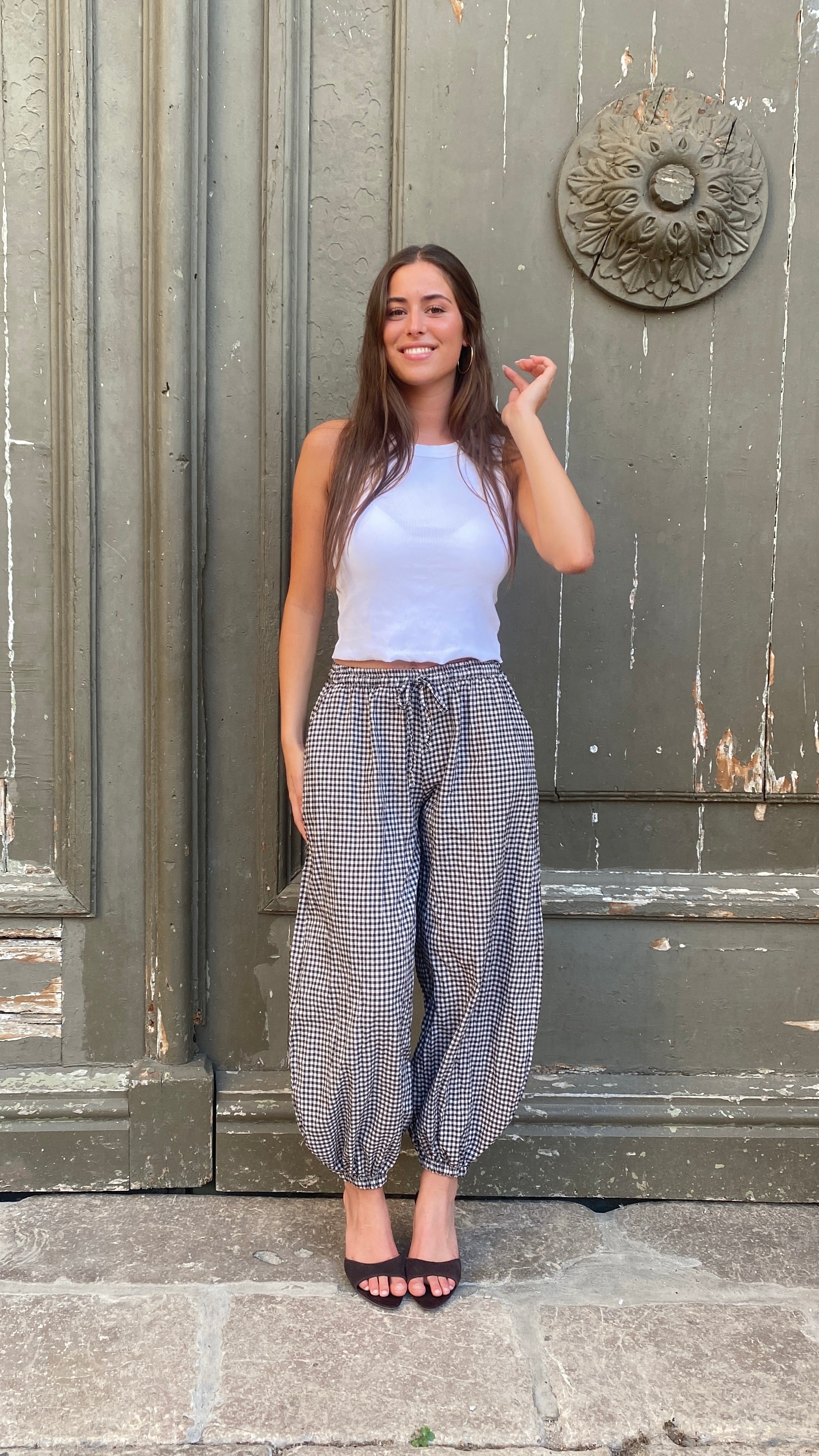 Pantalón Globo Vichy Renné