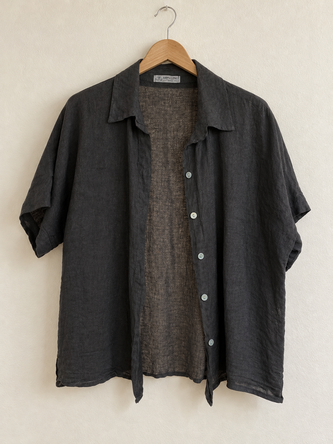 Camisa Lino marrón chocolate