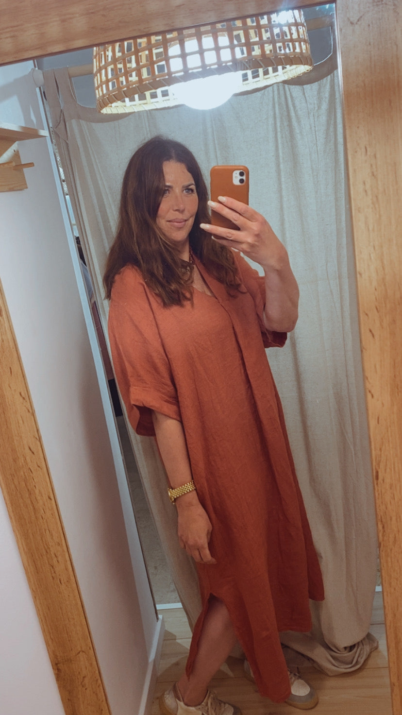 Vestido kaftán Lino