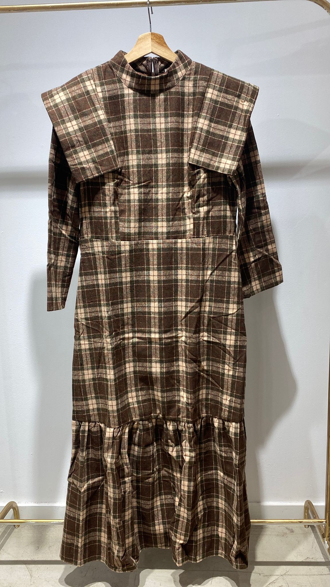 Vestido Chocolate Volante Doble