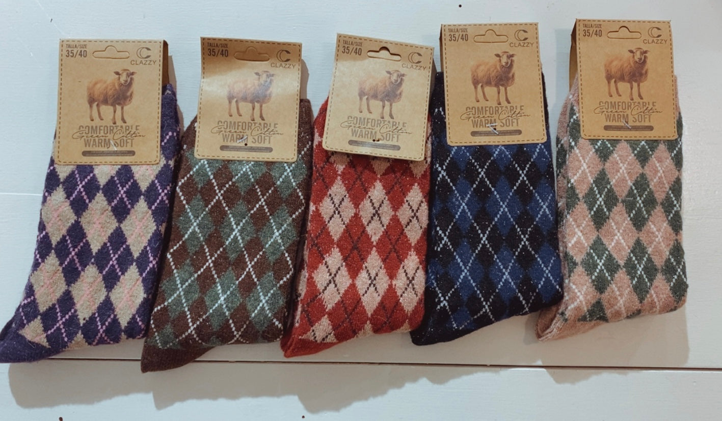 Pack calcetines rombos angora