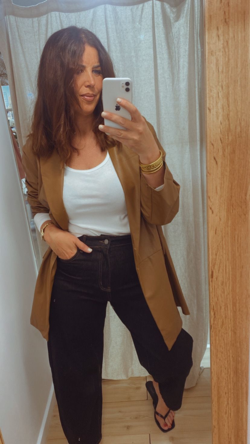 Chaqueta 3/4 Over size Ecopiel