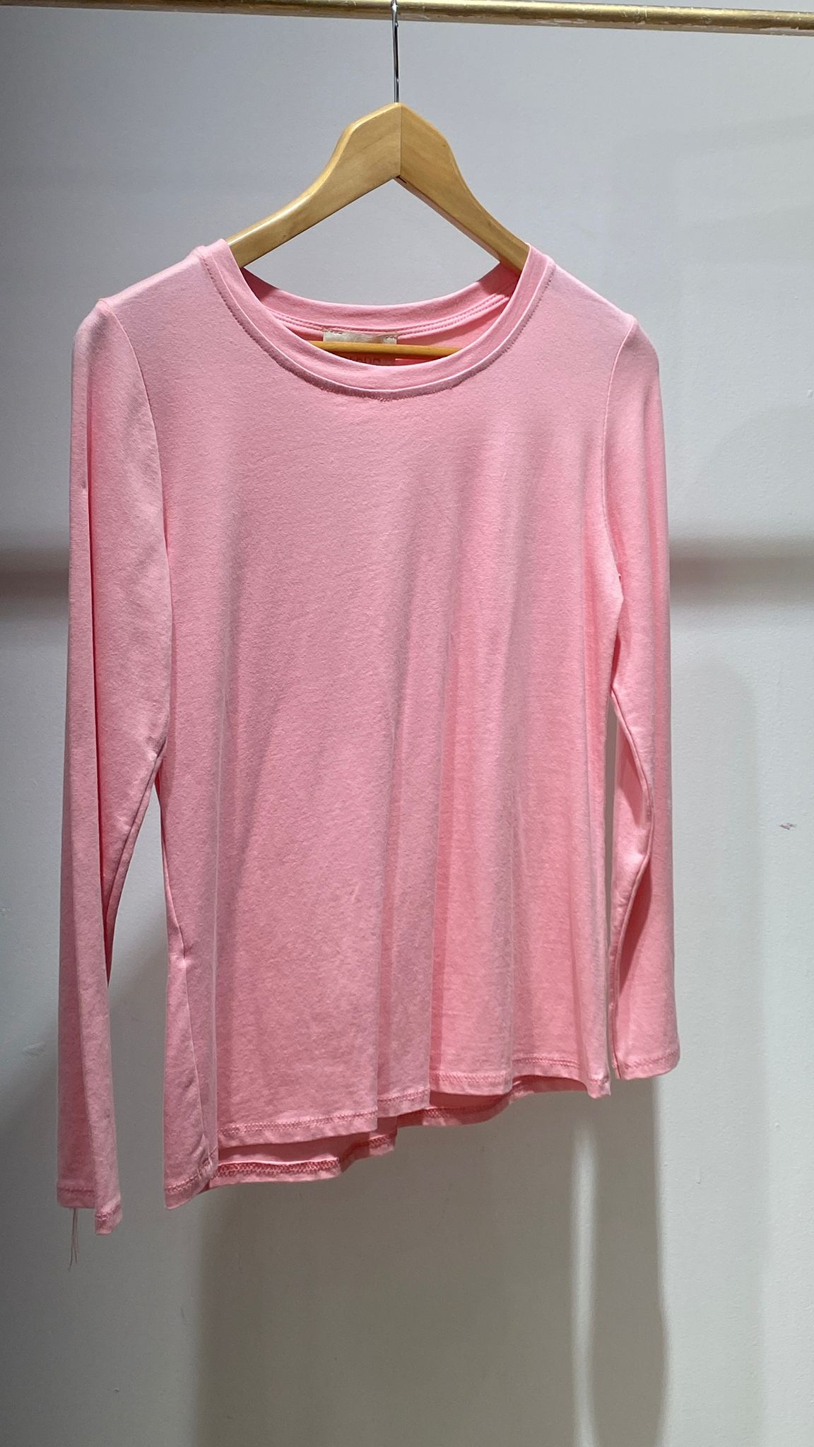 Camiseta Rosa Manga Larga