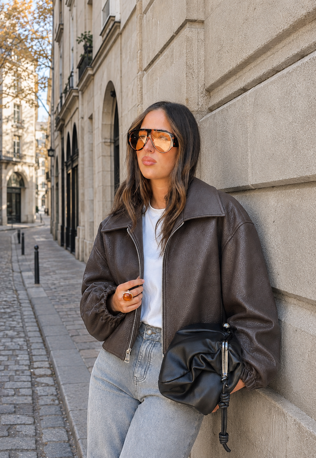 Chaqueta Efecto Piel Labrada Greta